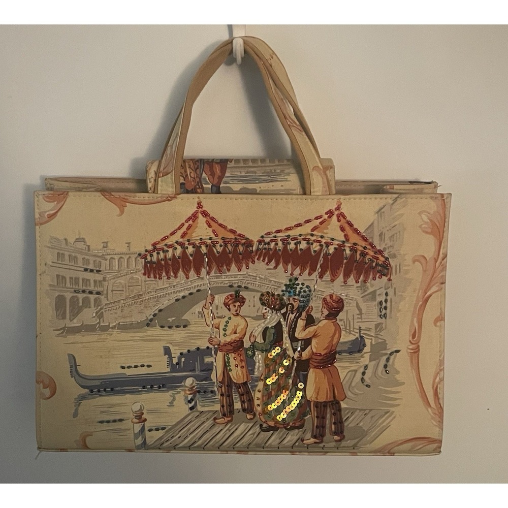 Liv Brand Tote Bag Featuring Arabian Nights With Beaded & Sequin Embellishments